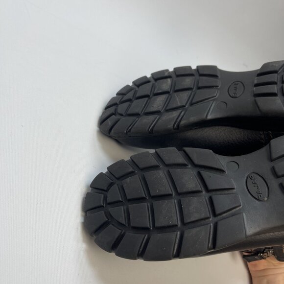 Pajar Black Utility Leather Chunky Boots Wom 7 US Warm Genuine Shearling Lining - Picture 6 of 15